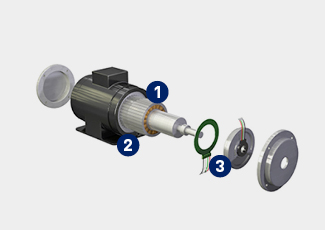 Ilustracja komponentów silnika BLDC