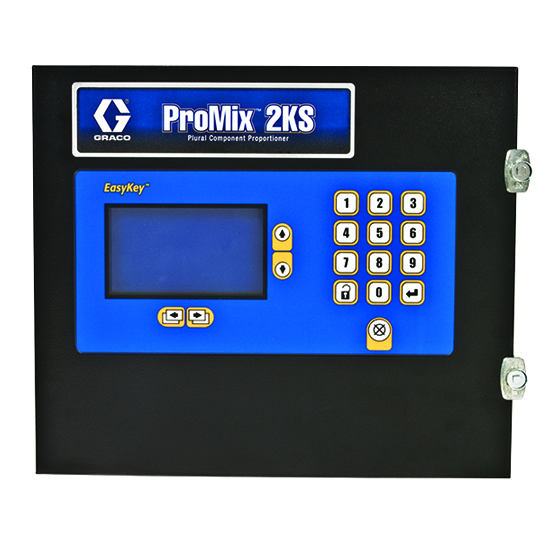 ProMix 2KS-styrenheten inkluderar ett EasyKey-gränssnitt med inmatningsknappar på höger sida.
