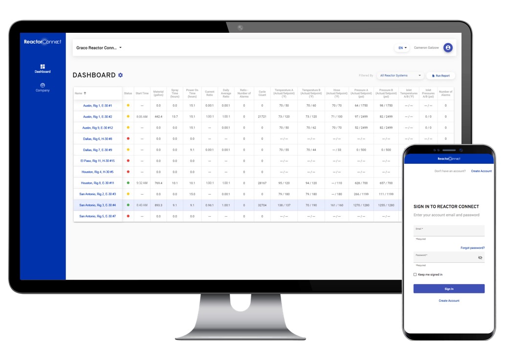 Reactor Connect Dashboard and Mobile Sign-in