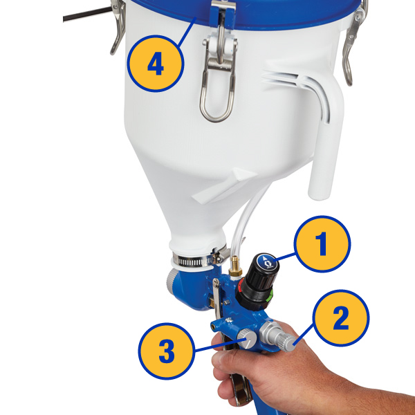 FastFinish Pressure-Boosted Hopper Gun