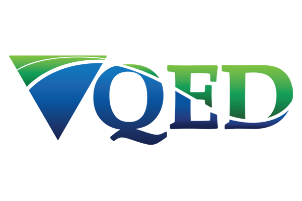 QED Environmental Systems logo includes green space and blue water
