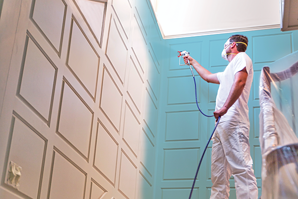 Pintar una pared de apartamento o casa de forma fácil y rápida con una pistola de pintura