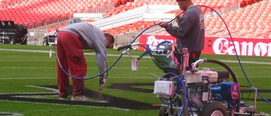 linemarking at wembley stadium
