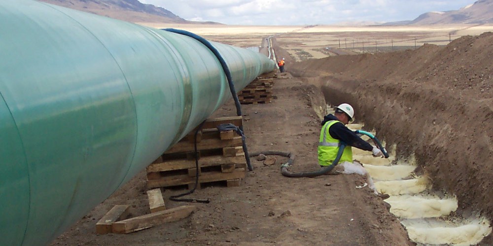 Pipeline - ditch break foam - courtesy of NCFI Polyurethanes