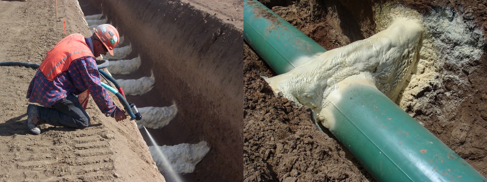 Spray pads, ditch break foam closeup - courtesy of NCFI Polyurethanes