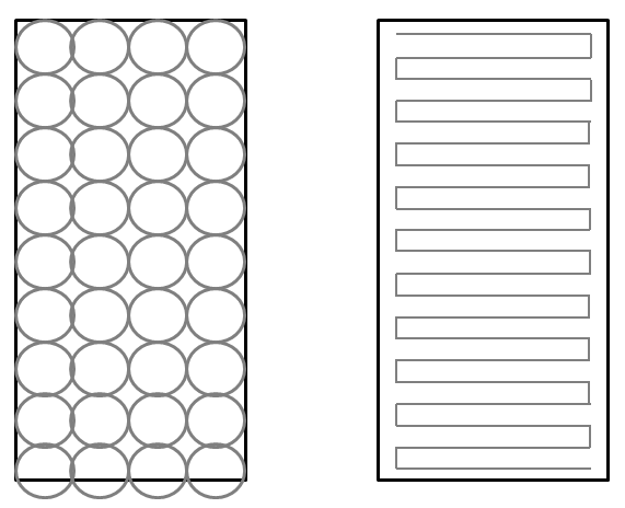 Self-leveling underlayment placement patterns