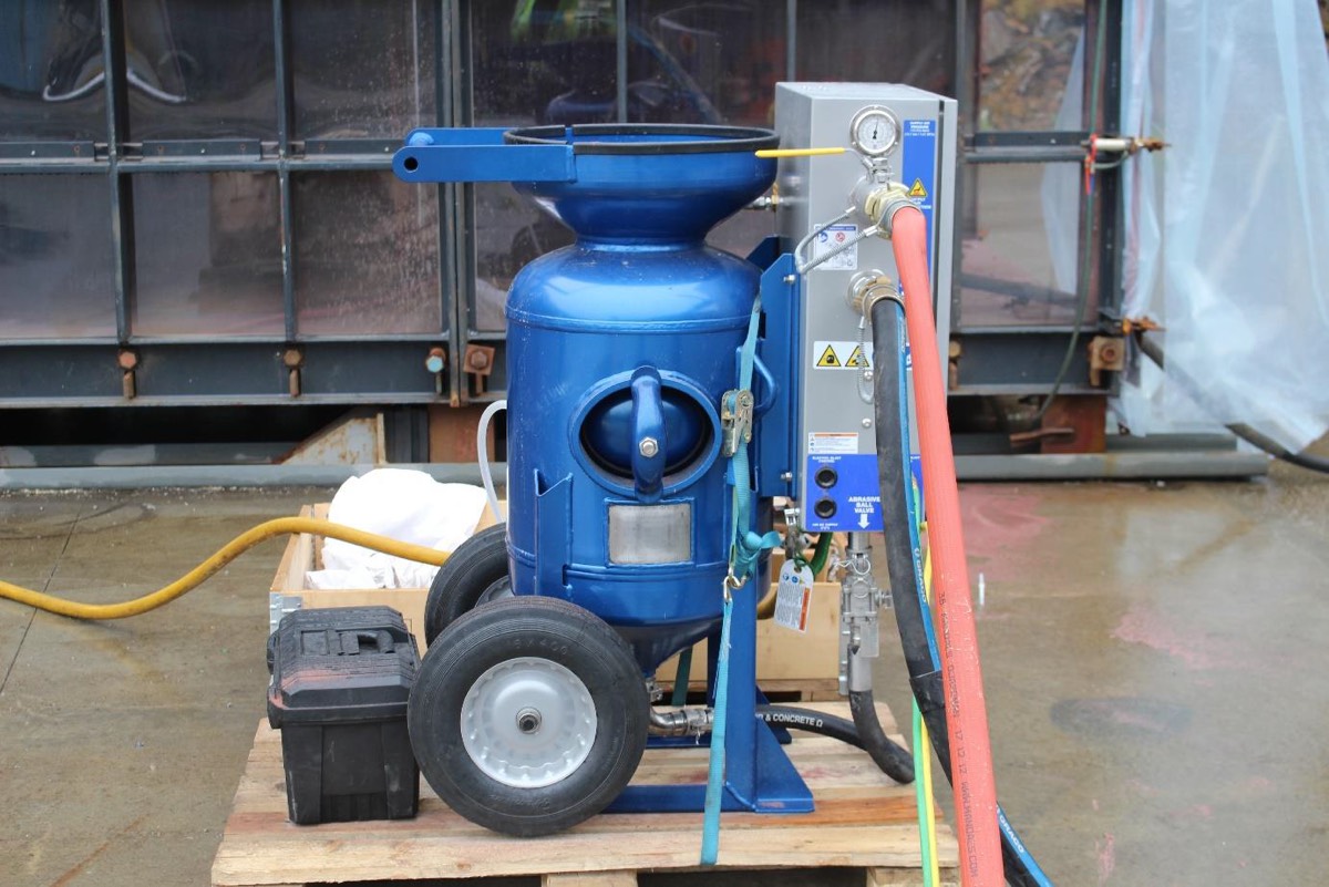 EcoQuip EQm abrasive blasting equipment for explosive atmosphere testing