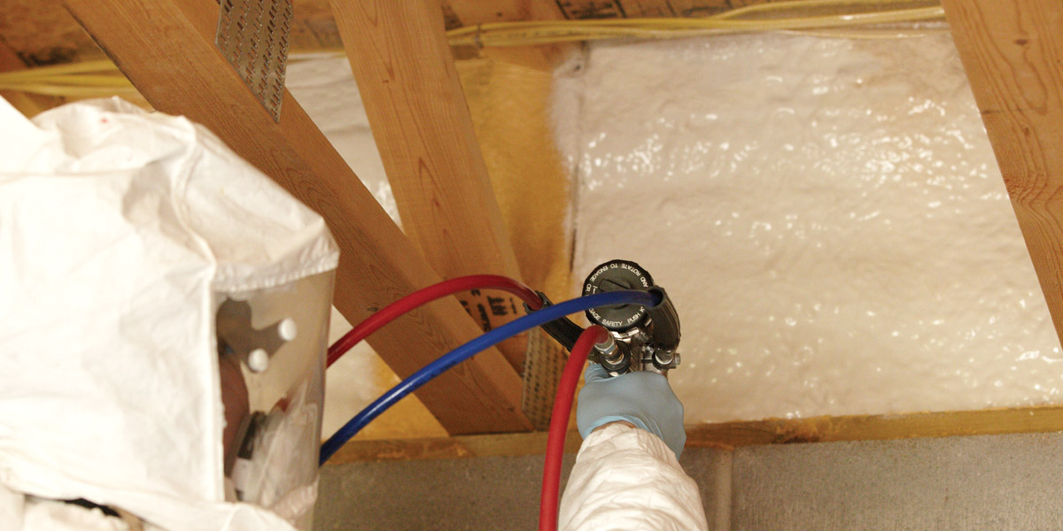 Spray foam rim joist insulation