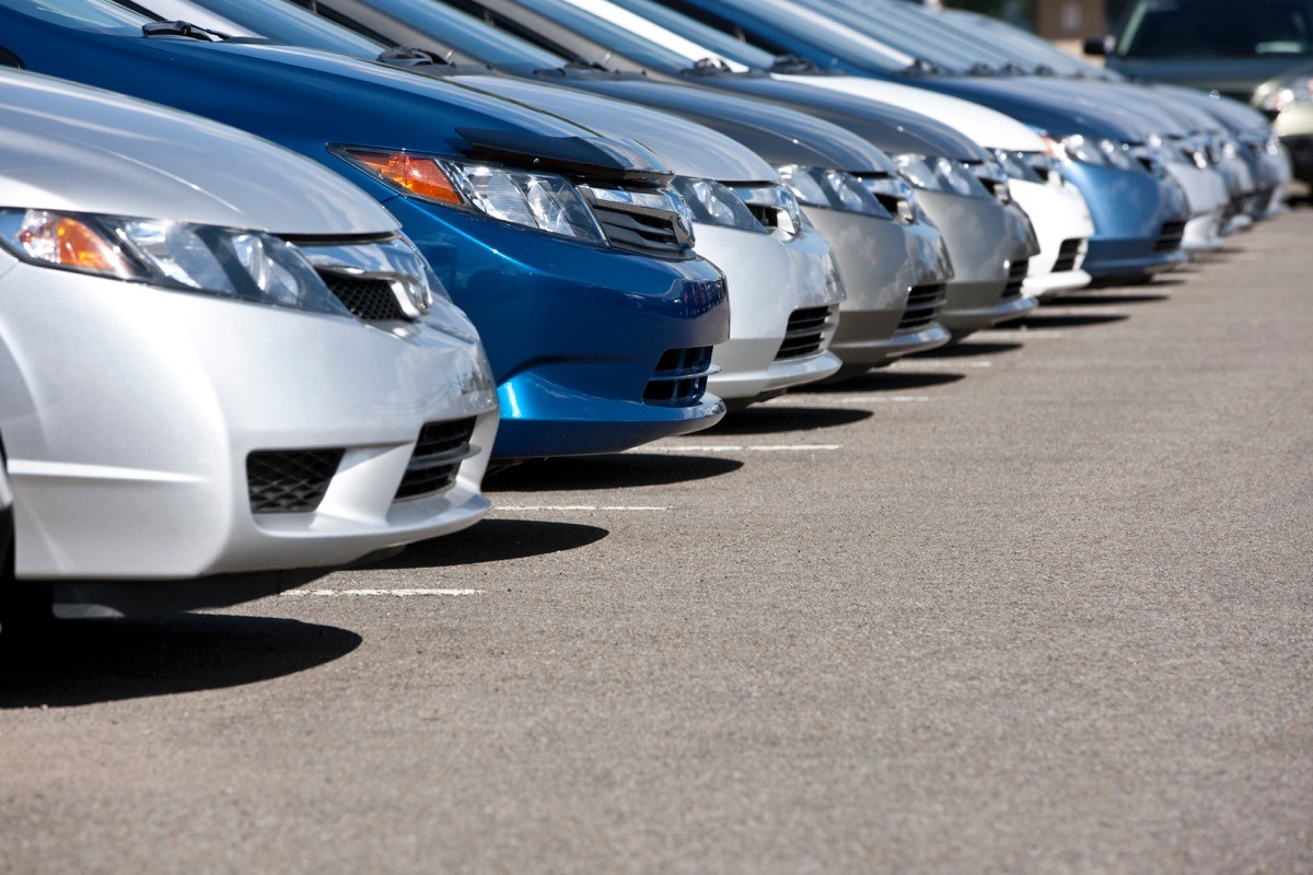 Cars parked in a row