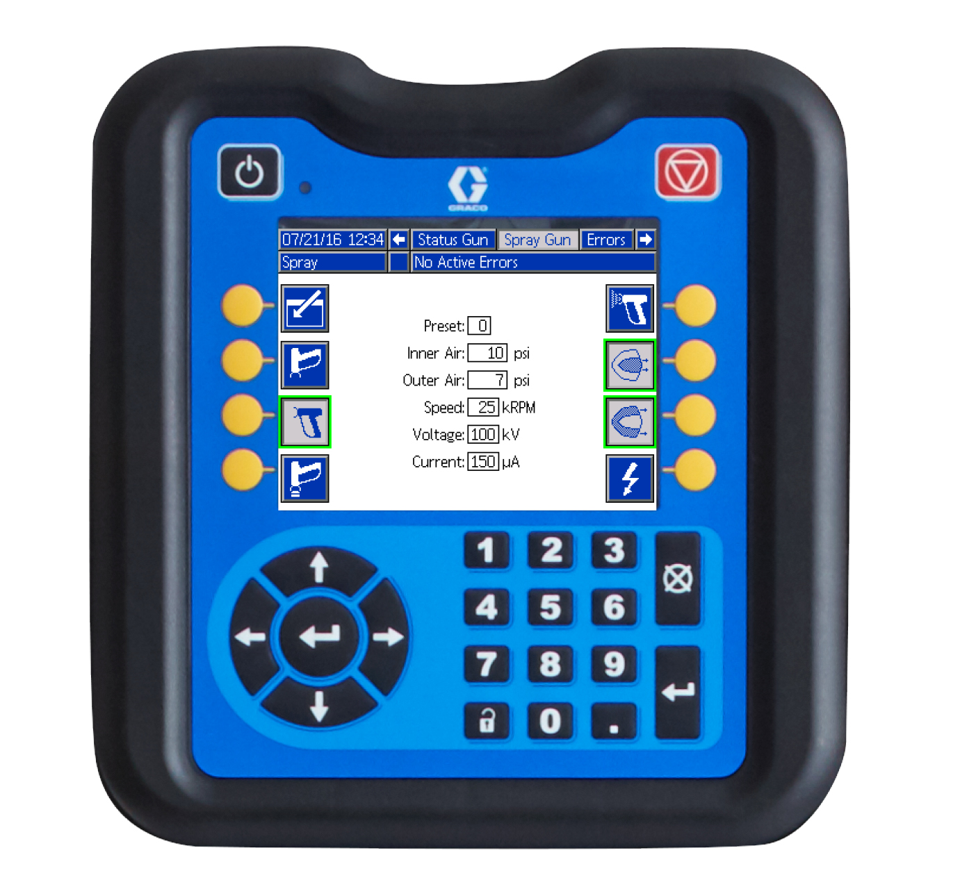 The control panel for a Graco ProBell