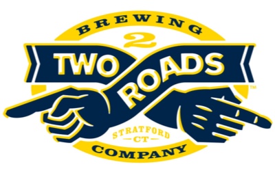 Logo for Two Roads Brewing in Stratford, Connecticut shows to arms pointing in two different directions.