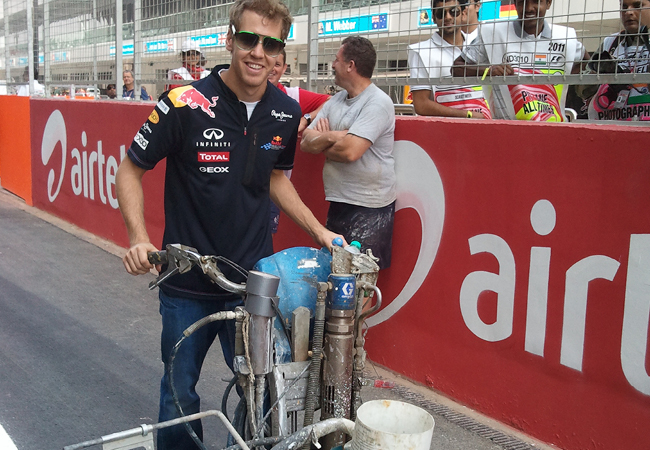 sebastian vettel i znakowanie linii