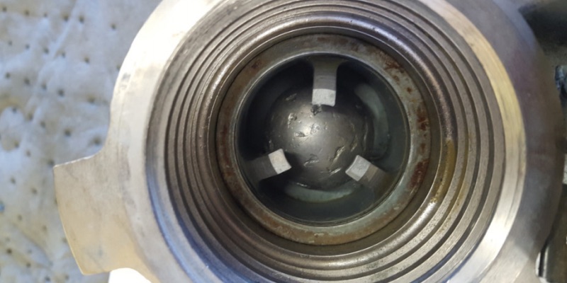 Damaged ball valve