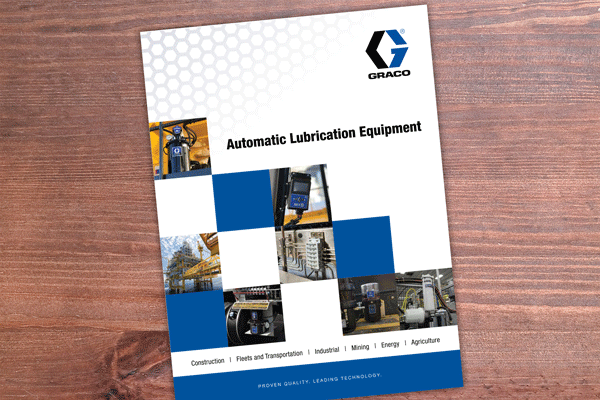 Graco buyer's guide featuring automatic lubrication grease and oil pumps, metering valves, controllers and auto lube system accessories