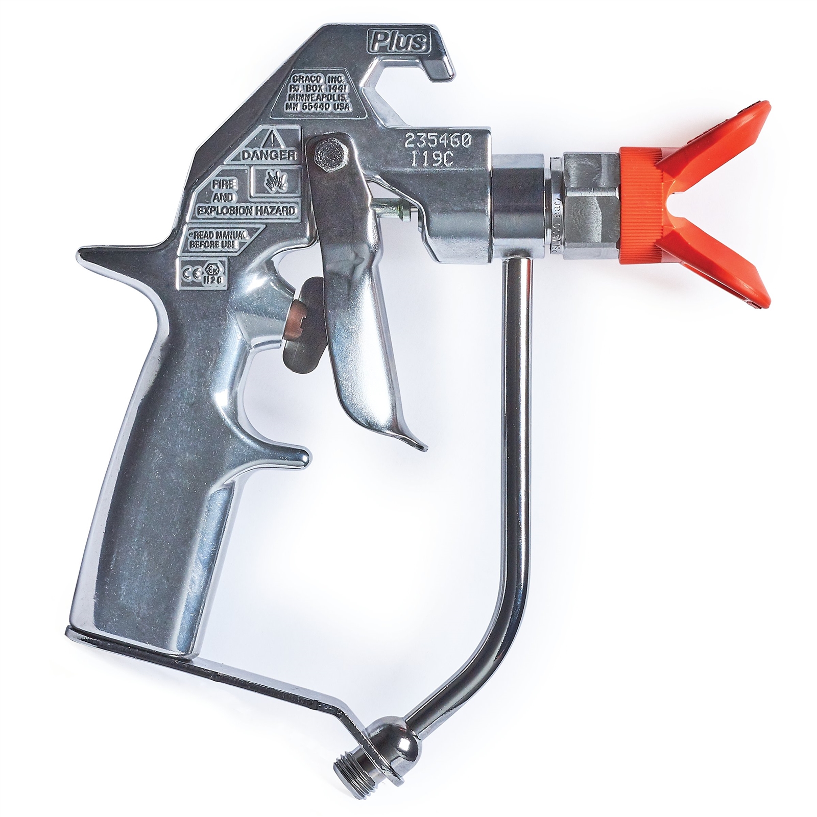 Silver Plus Airless Spray Gun, 2 Finger Trigger, Flat Tip