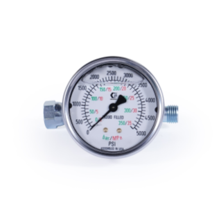 5,000 PSI liquid-filled pressure gauge