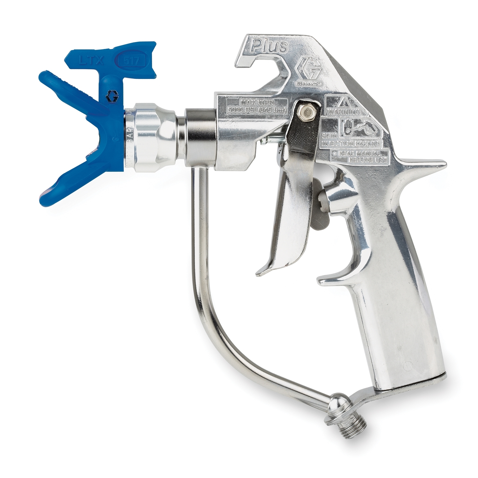 Silver Plus Airless Spray Gun 2 Finger Trigger Rac X 517 Switchtip