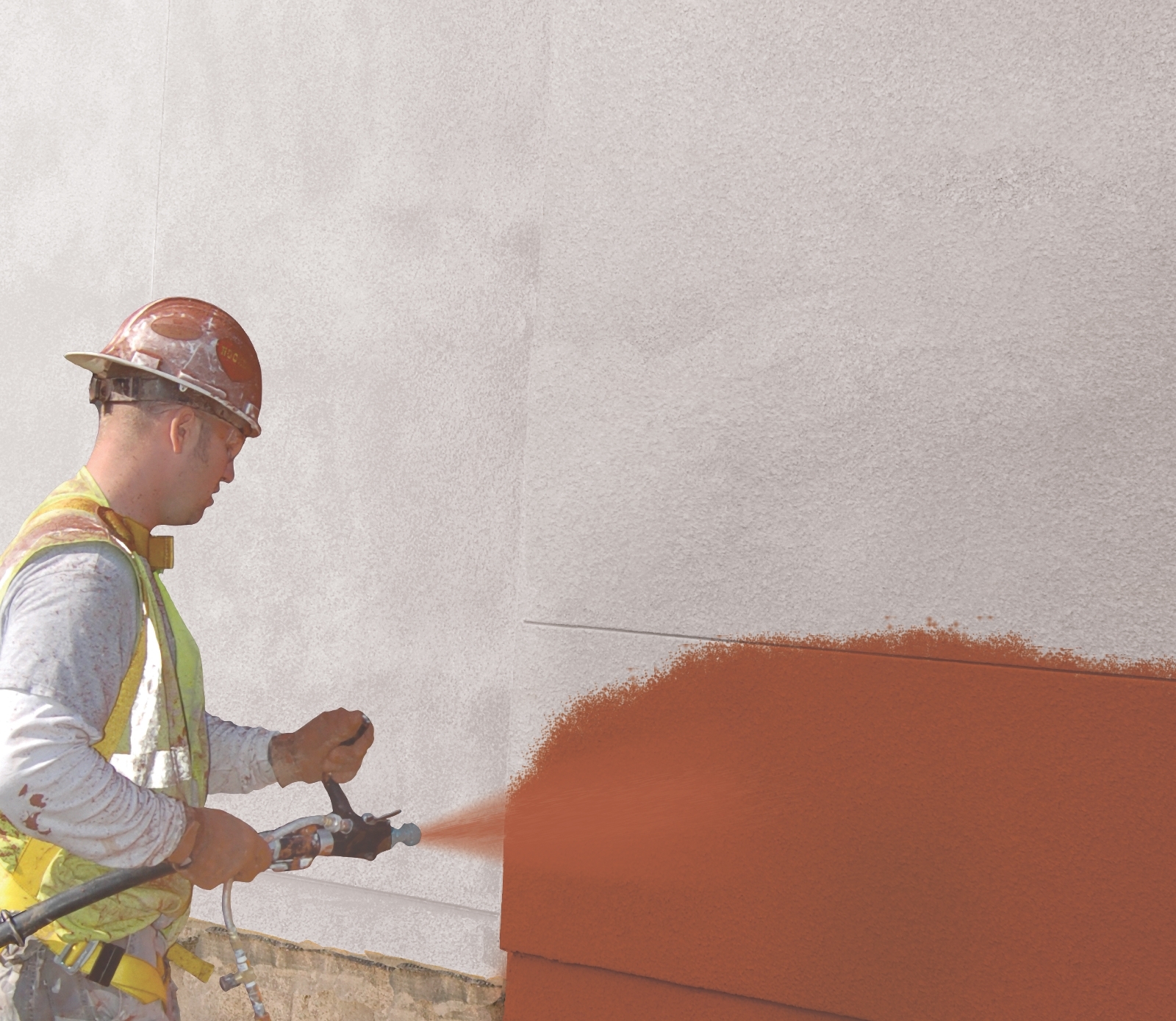 Applying tinted exterior texture with a Graco sprayer