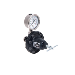 Low Pressure Lightweight Fluid Regulator, 3-30 psi (0.2-2 bar), 0.5 gpm, Acetal, Air, 1/4(f) x 1/4(f), 1/4(f) Port