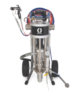 Merkur Bellows 15:1 Ratio Air-Assisted Airless Package with U-Cup Seal, Cart Mount, Fluid Filter, Hoses, G15 Spray Gun