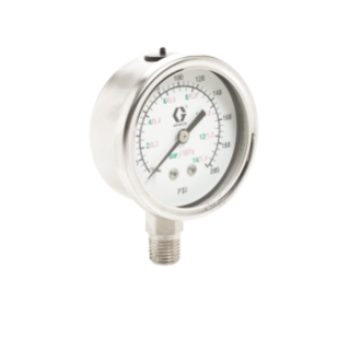 Manómetro de fluido de baja presión de acero inoxidable, rango de presión de 0-14 bar (0-200 psi)