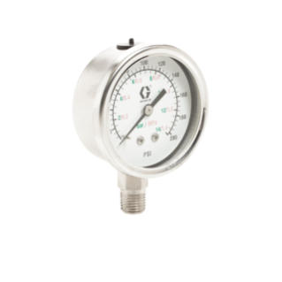 Manómetro de fluido de baja presión de acero inoxidable, rango de presión de 0-2 bar (0-30 psi)