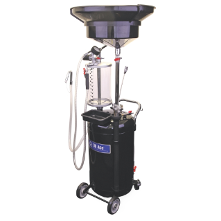 Waste Oil Evacuation System with 24 gal (90 l) Steel Tank, Suction Probes, Sight Glass, Oil Drain Funnel and Adapters