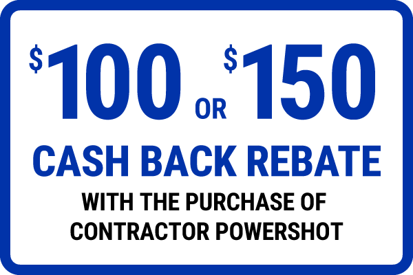Reembolso de $100 o $150 con la compra Contractor PowerShot